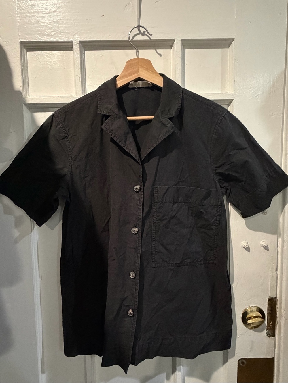 Everlane Black Shirt with Tag Detail